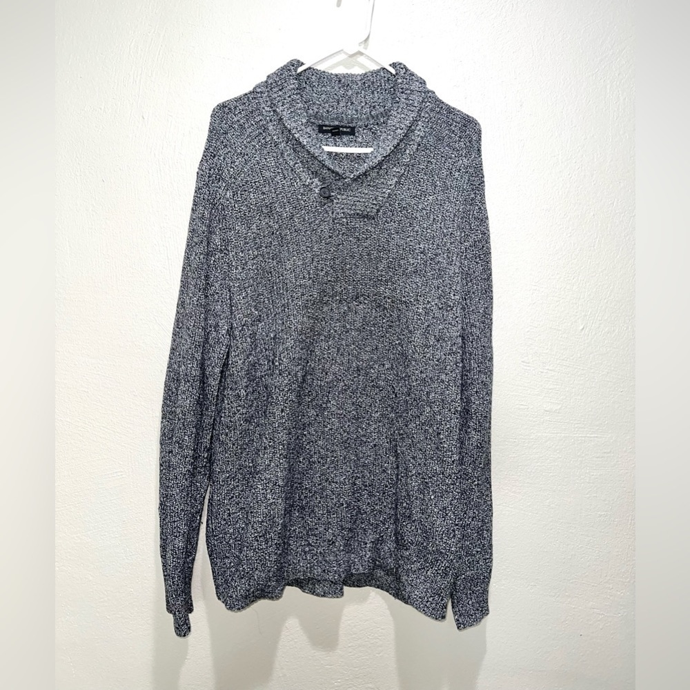 Banana Republic Gray Wool Blend Shawl Collar Sweater